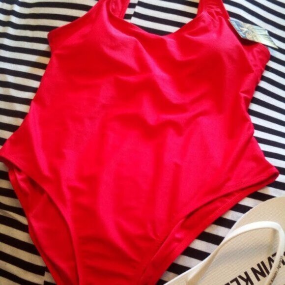 Skinny Dip Red One Piece Bathing Suit High Cut Size US XL - Picture 10 of 16